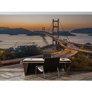 Hong Kong Tsing Ma Köprüsü Manzaralı Duvar Kağıdı Baskı - Dkm547006