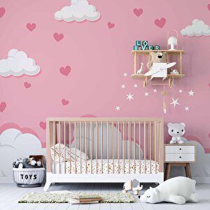 Bulut Temalı Çocuk Odası Duvar Kağıdı Baskı - Dkm193127 900x315 cm