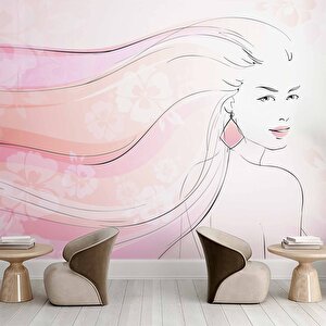 Kadın Güzellik Salonu Duvar Kağıdı Baskı - Dkm128072 325x280 cm