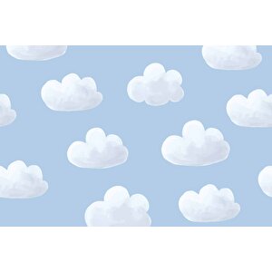 Bulut Desenli Çocuk Odası Duvar Kağıdı Baskı - Dkm169071