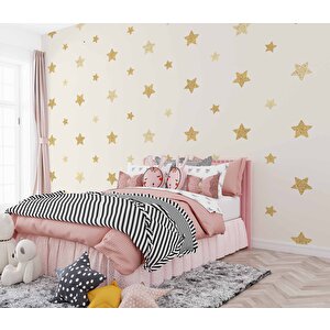 Yıldız Desenli Çocuk Odası Duvar Kağıdı Baskı - Dkm167038 525x240 cm