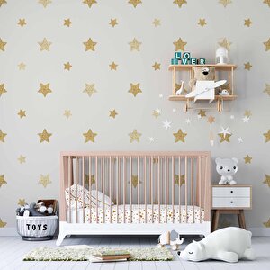 Yıldız Desenli Çocuk Odası Duvar Kağıdı Baskı - Dkm167038 525x240 cm
