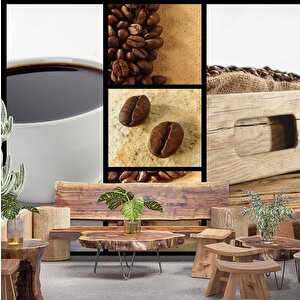 Kahve Temalı Cafe Duvar Kağıdı Baskı - Dkm291045 150x260 cm