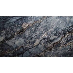 3 Boyutlu Siyah Mermer Temalı Duvar Kağıdı - Dkm650038