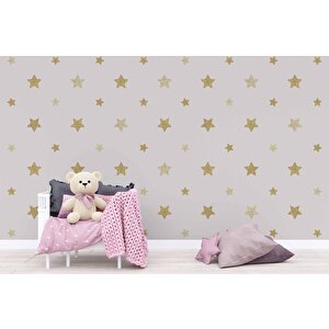 Yıldız Desenli Çocuk Odası Duvar Kağıdı Baskı - Dkm167085