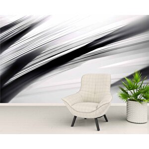 Siyah Beyaz Şerit Desenli Duvar Kağıdı - Dkm983030