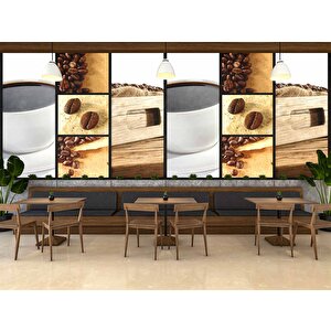 Kahve Temalı Cafe Duvar Kağıdı Baskı - Dkm291020 700x200 cm