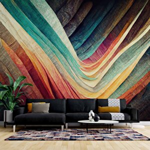 Renkli Sanatsal Çizim Duvar Kağıdı - Dkm478038 525x240 cm