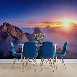 Dağ Bulut Gündoğumu Manzaralı Duvar Kağıdı Baskı - Dkm244096