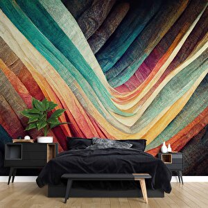 Renkli Sanatsal Çizim Duvar Kağıdı - Dkm478022 900x200 cm