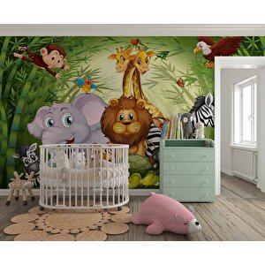 Hayvanat Bahçesi Çocuk Odası Duvar Kağıdı Baskı - Dkm430110 225x315 cm
