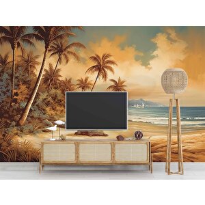 Suluboya Tropikal Deniz Manzaralı Duvar Kağıdı - Dkm986124 600x315 cm