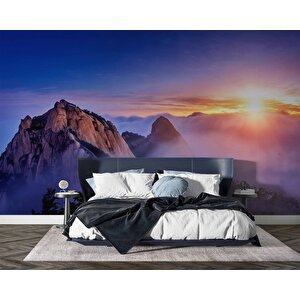 Dağ Bulut Gündoğumu Manzaralı Duvar Kağıdı Baskı - Dkm244005 225x200 cm