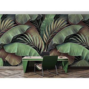 Botanik Tropikal Yaprak Desenli Duvar Kağıdı Baskı - Dkm-006_30906