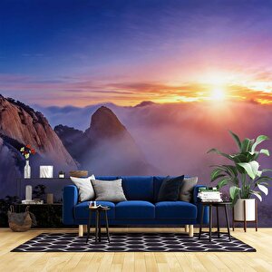 Dağ Bulut Gündoğumu Manzaralı Duvar Kağıdı Baskı - Dkm244001