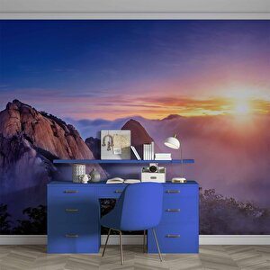 Dağ Bulut Gündoğumu Manzaralı Duvar Kağıdı Baskı - Dkm244001