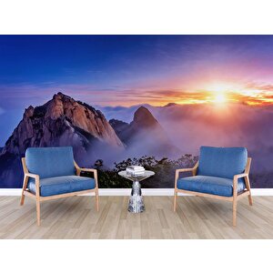 Dağ Bulut Gündoğumu Manzaralı Duvar Kağıdı Baskı - Dkm244001