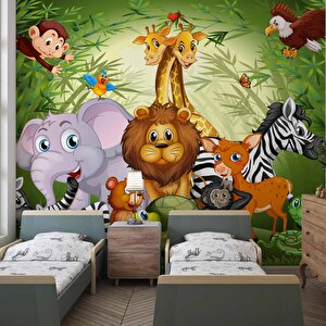 Hayvanat Bahçesi Çocuk Odası Duvar Kağıdı Baskı - Dkm430096 400x300 cm