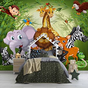 Hayvanat Bahçesi Çocuk Odası Duvar Kağıdı Baskı - Dkm430096