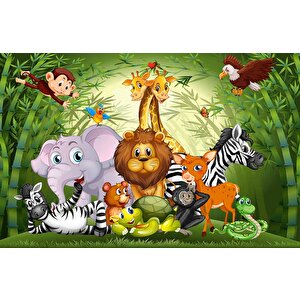 Hayvanat Bahçesi Çocuk Odası Duvar Kağıdı Baskı - Dkm430096