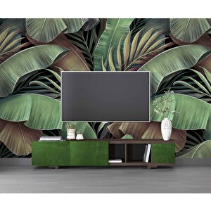 Botanik Tropikal Yaprak Desenli Duvar Kağıdı Baskı - Dkm-006_77440 150x200 cm