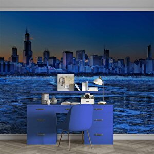 Gece Şehir Manzaralı Duvar Kağıdı - Dkm644078