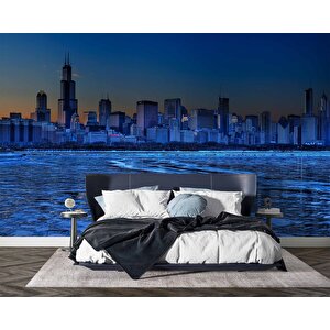 Gece Şehir Manzaralı Duvar Kağıdı - Dkm644028 275x240 cm
