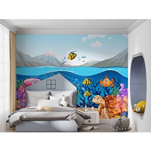 Deniz Altı Balık Duvar Kağıdı Baskı - Dkm356059 525x260 cm