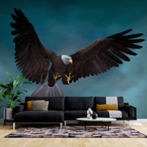 Kanatları Açık Kartal Temalı Duvar Kağıdı Baskı - Dkm512102 550x300 cm