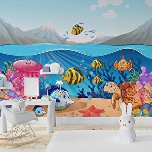 Deniz Altı Balık Duvar Kağıdı Baskı - Dkm356099 475x300 cm
