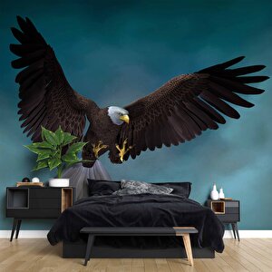 Kanatları Açık Kartal Temalı Duvar Kağıdı Baskı - Dkm512098 450x300 cm