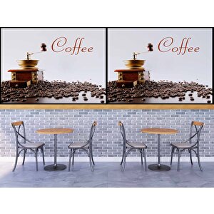 Kahve Makinalı Cafe Duvar Kağıdı Baskı - Dkb277032