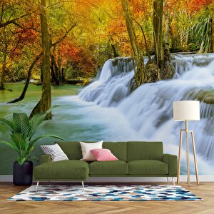 Orman Ve Şelale Manzaralı Duvar Kağıdı - Dkm576114 325x315 cm