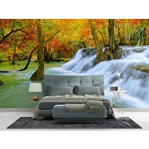 Orman Ve Şelale Manzaralı Duvar Kağıdı - Dkm576031 350x240 cm