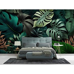 Botanik Yaprak Desenli Duvar Kağıdı Baskı - Dkm538006 250x200 cm