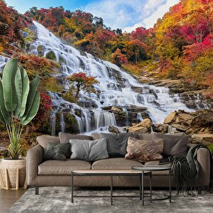 Şelale Doğa Ve Dağ Temalı Duvar Kağıdı - Dkm586049 275x260 cm