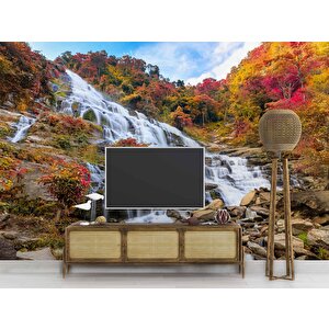 Şelale Doğa Ve Dağ Temalı Duvar Kağıdı - Dkm586017 525x200 cm
