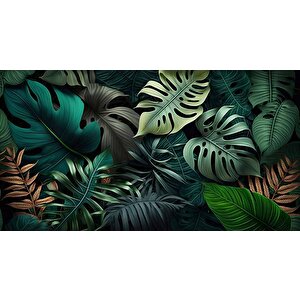 Botanik Yaprak Desenli Duvar Kağıdı Baskı - Dkm538098