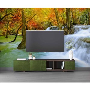 Orman Ve Şelale Manzaralı Duvar Kağıdı - Dkm576003 150x200 cm