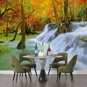 Orman Ve Şelale Manzaralı Duvar Kağıdı - Dkm576102