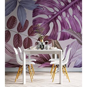 Soft Pembe Yaprak Temalı Duvar Kağıdı - Dkm474032