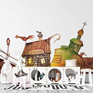 Kasaba Çocuk Duvar Duvar Kağıdı Baskı - Dkm384110 225x315 cm