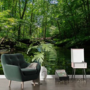 Nehir Manzaralı Duvar Kağıdı Baskı - Dkm227043