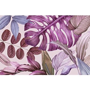 Soft Pembe Yaprak Temalı Duvar Kağıdı - Dkm474045