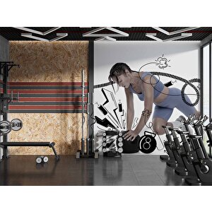 Spor Salonu Duvar Kağıdı Baskı - Dkm202010 350x200 cm
