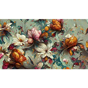 Soft Çiçek Çizimi Desenli Duvar Kağıdı - Dkm480116