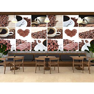 Kahve Cafe Duvar Kağıdı Baskı - Dkm264097 425x300 cm