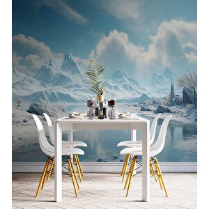 Kutuplar Dağ Manzaralı Duvar Kağıdı - Dkm993070