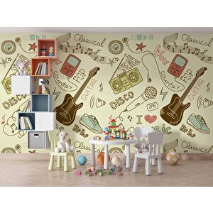Müzik Çocuk Odası Duvar Kağıdı Baskı - Dkm407024