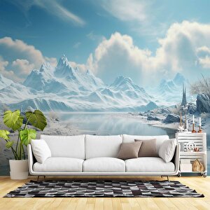 Kutuplar Dağ Manzaralı Duvar Kağıdı - Dkm993095 375x300 cm